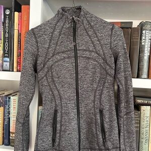 Lululemon Define Heathered Luon Black Knit Varigated Jacket Size 4